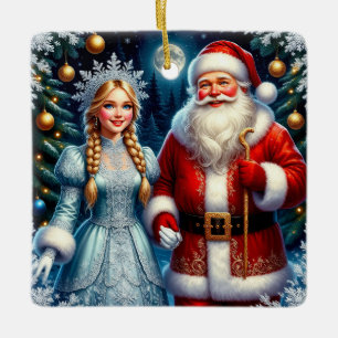 Adorno De Cerámica 🎅 Santa Cute Navidad Nevado ❄️