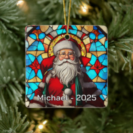 Adorno De Cerámica Santa de Vidrio Emplomado Clásico