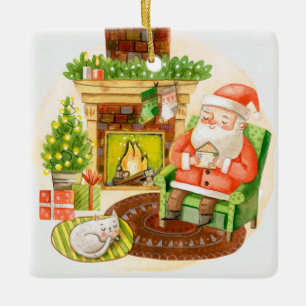 Adorno De Cerámica Santa durmiendo