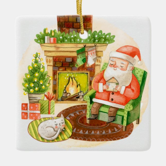 Adorno De Cerámica Santa durmiendo (Anverso)