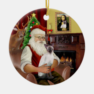 Adorno De Cerámica Santa en casa - Siamés de punta de chocolate