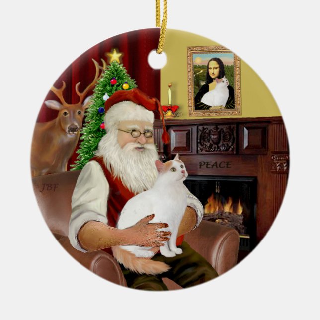 Adorno De Cerámica Santa en casa - Un gato turco (Frente)