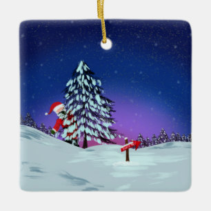 Adorno De Cerámica Santa En El Polo Norte