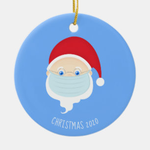 Adorno De Cerámica Santa en la cara Navidades de máscara 2020