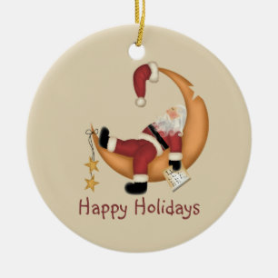 Adorno De Cerámica Santa en la luna