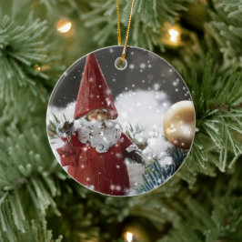 Adorno De Cerámica Santa en la Nieve