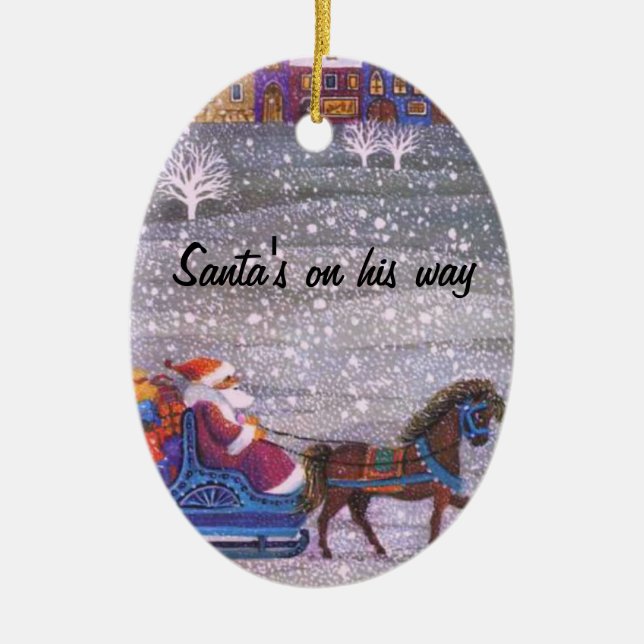 Adorno De Cerámica Santa en su manera (Frente)
