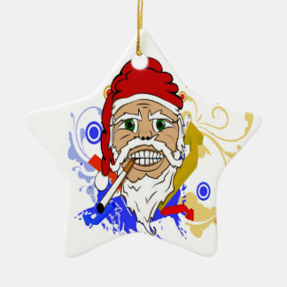 Adorno De Cerámica Santa fumando