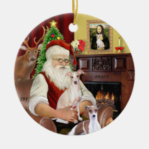 Adorno De Cerámica Santa - Galgo Italiano (DOS)