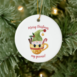 Adorno De Cerámica Santa Gnome Acuarela 