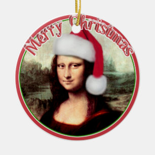 Adorno De Cerámica Santa Hat, Navidades de Mona Lisa