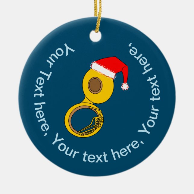 Adorno De Cerámica Santa Hat Tuba (Frente)