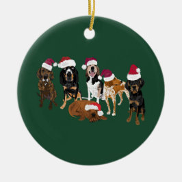 Adorno De Cerámica Santa Hats green