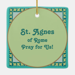 Adorno De Cerámica Santa Inés de Roma (BK 006)