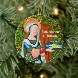 Adorno De Cerámica Santa Marta de Betania en su cocina (detalle)