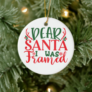 Adorno De Cerámica Santa Me Encrusé - Personaliza- Navidad