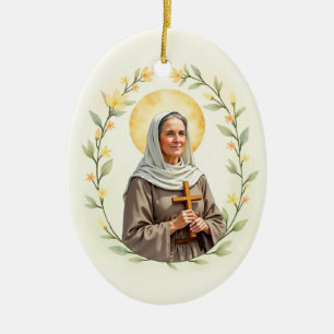 Adorno De Cerámica Santa Mónica Paz y Bendiciones de Dios Escritura