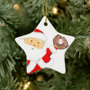 Adorno De Cerámica Santa Navidad de béisbol