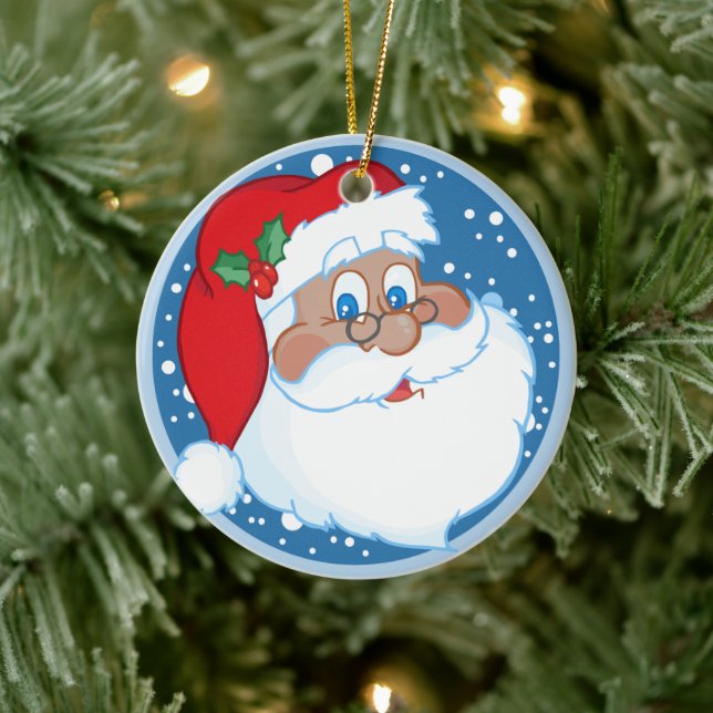 Adorno De Cerámica Santa Navidades afroamericanos personalizados (Árbol)