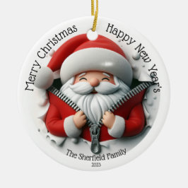 Adorno De Cerámica Santa - Navidades personalizados con cremallera