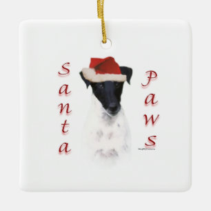 Adorno De Cerámica Santa Paws Smooth Fox Terrier
