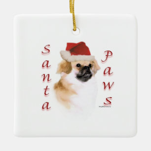 Adorno De Cerámica Santa Paws tibetano español