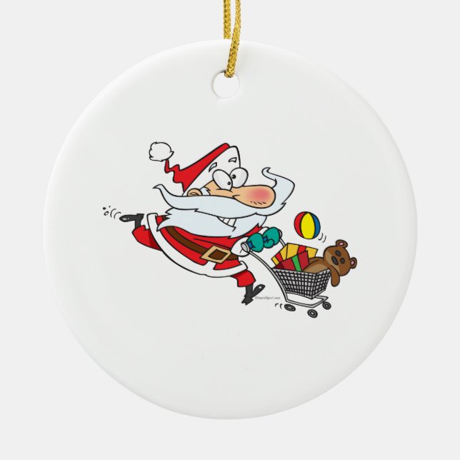 Adorno De Cerámica santa personalizado de compras divertidas (Frente)