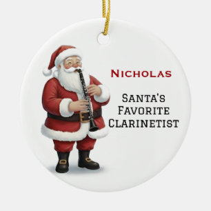 Adorno De Cerámica Santa Personalizado Lindo Tocando Clarinete