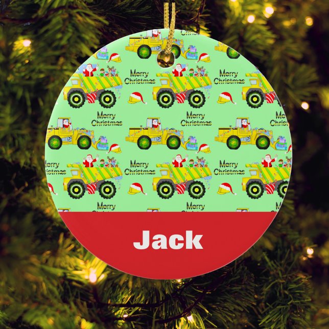 Adorno De Cerámica Santa Riding Sobre Camión De Verano Y Bulldozer Gr (Subido por el creador)