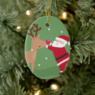 ADORNO DE CERÁMICA SANTA RUDOLPH XMAS