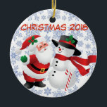 Adorno De Cerámica Santa/snowman<br><div class="desc">Santa/snowman</div>
