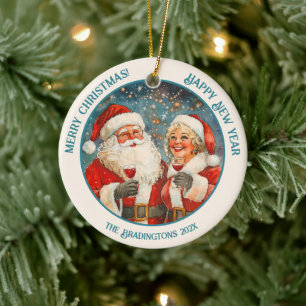 Adorno De Cerámica Santa Sra Claus Navidades Año Nuevo