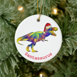 Adorno De Cerámica Santa T. rex Funny Dinosaur