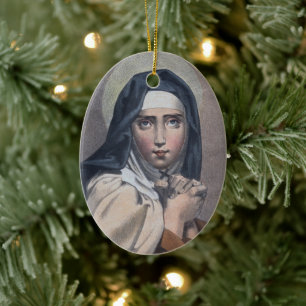 Adorno De Cerámica Santa Teresa de Ávila (M 008) Óvalo