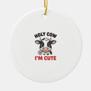 Adorno De Cerámica Santa Vaca Soy Linda Vaca Divertida Grabado Vintag