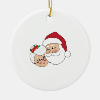 Adorno De Cerámica Santa y señora Claus