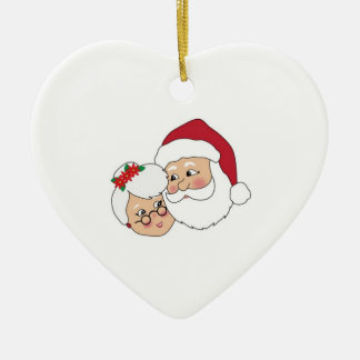 Adorno De Cerámica Santa y señora Claus