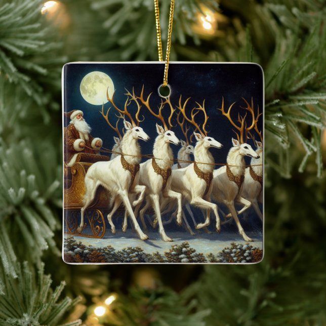 Adorno De Cerámica Santa Y Zoi Deer (Árbol)