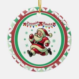 Adorno De Cerámica Santa Zoomie Navidad