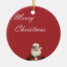 Adorno De Cerámica Santa's Cheerful Greetings