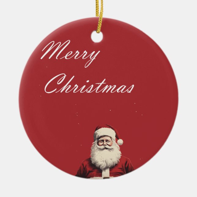 Adorno De Cerámica Santa's Cheerful Greetings (Frente)