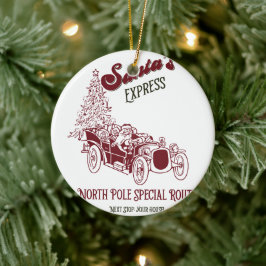 Adorno De Cerámica Santa's Express Vitange Christmas