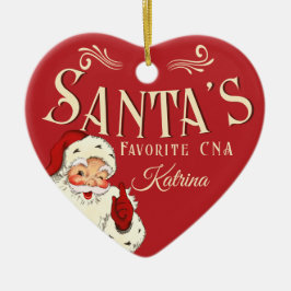 Adorno De Cerámica Santa's Favorite CNA Christmas Ornament