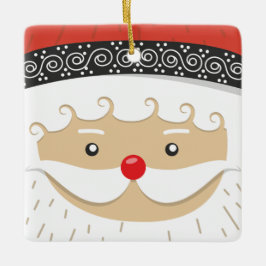 Adorno De Cerámica Santas Jolly Face Navidades