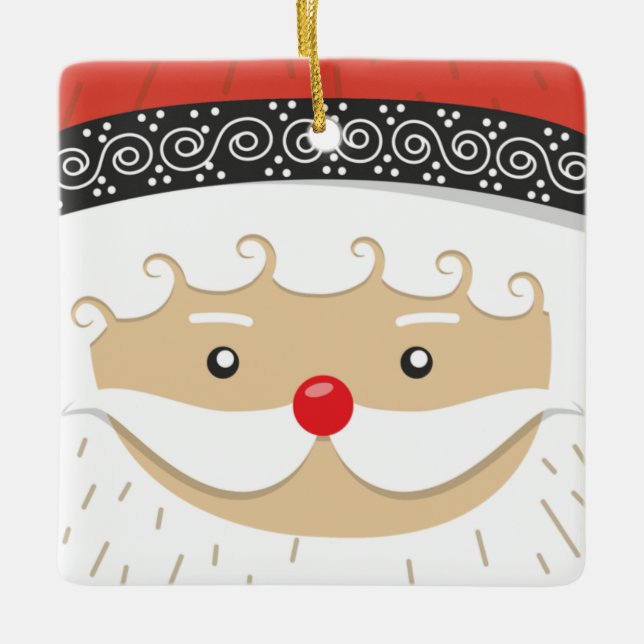 Adorno De Cerámica Santas Jolly Face Navidades (Anverso)
