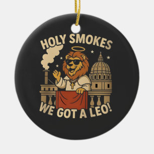 Adorno De Cerámica Santo Humo Papa León XIV Iglesia Cristiana