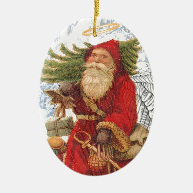 Adorno De Cerámica Santo Nicholas del navidad 4 (Frente)