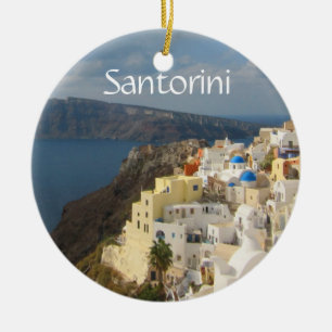 Adorno De Cerámica Santorini al atardecer
