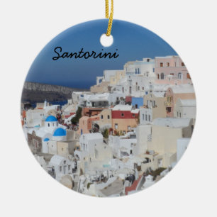 Adorno De Cerámica Santorini, Grecia