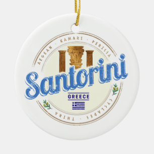 Adorno De Cerámica Santorini Grecia Vintage Isla de las Cícladas Egea